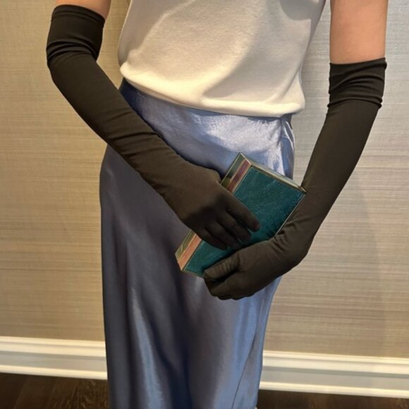 Carolina Amato black evening gloves - have flaws - Picture 1 of 8